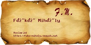 Fükő Mihály névjegykártya