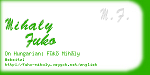 mihaly fuko business card